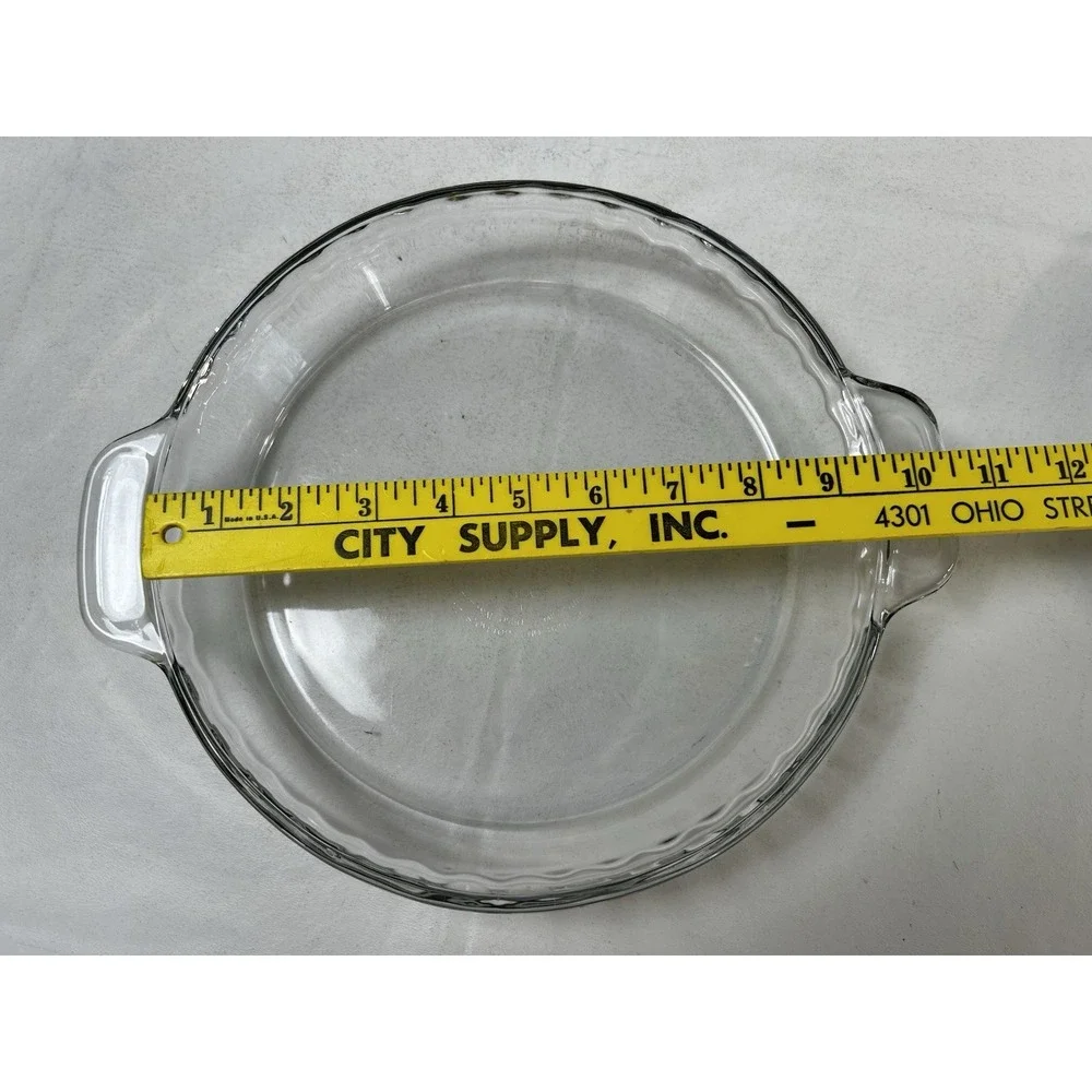 Anchor Hocking Deep Baking Dish Clear Glass Pie Plate 9.5